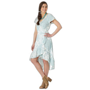 Wrangler | Retro High Low Ruffle Wrap Dress Paisley Print Size Small NWT Flawed